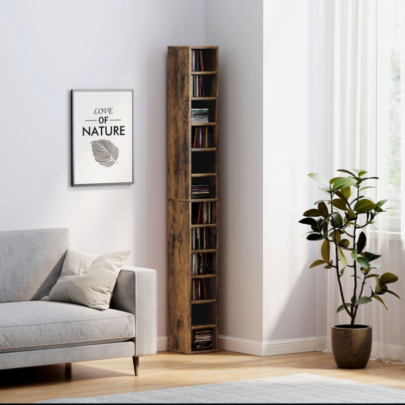 Rangements pour CD et DVD avec 12 compartiments - capacité max. 204 CD