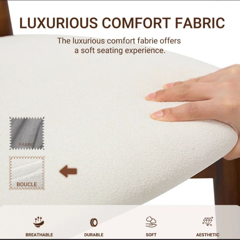 Chaise d'appoint rembourrée en bois massif (Ensemble de 4)