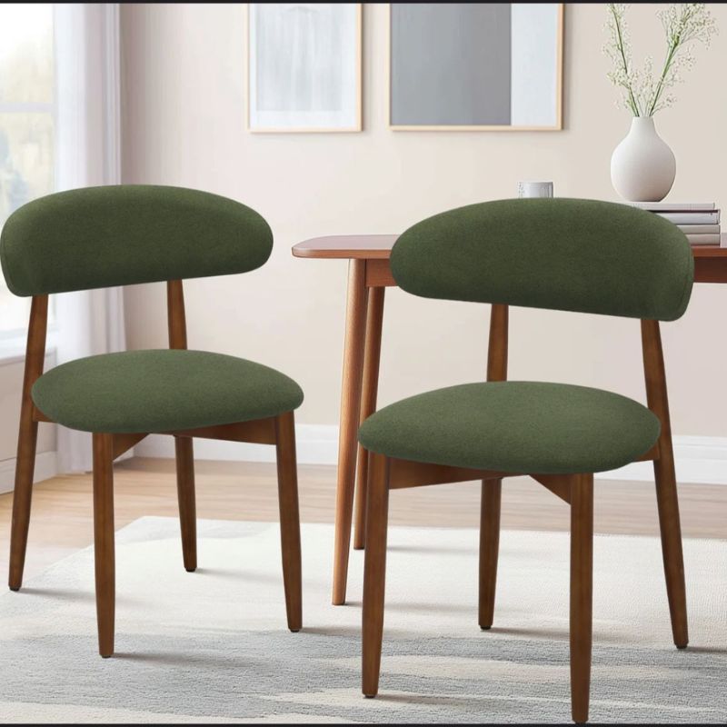 Chaise d'appoint rembourrée en bois massif (Ensemble de 4)