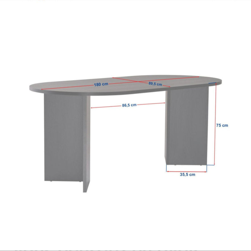 Table à manger moderne - Pieds en V (180 cm)