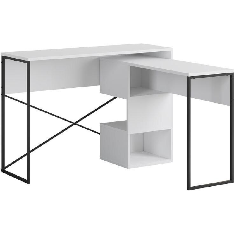 Bureau de travail en bois BADAU 110 cm – Blanc