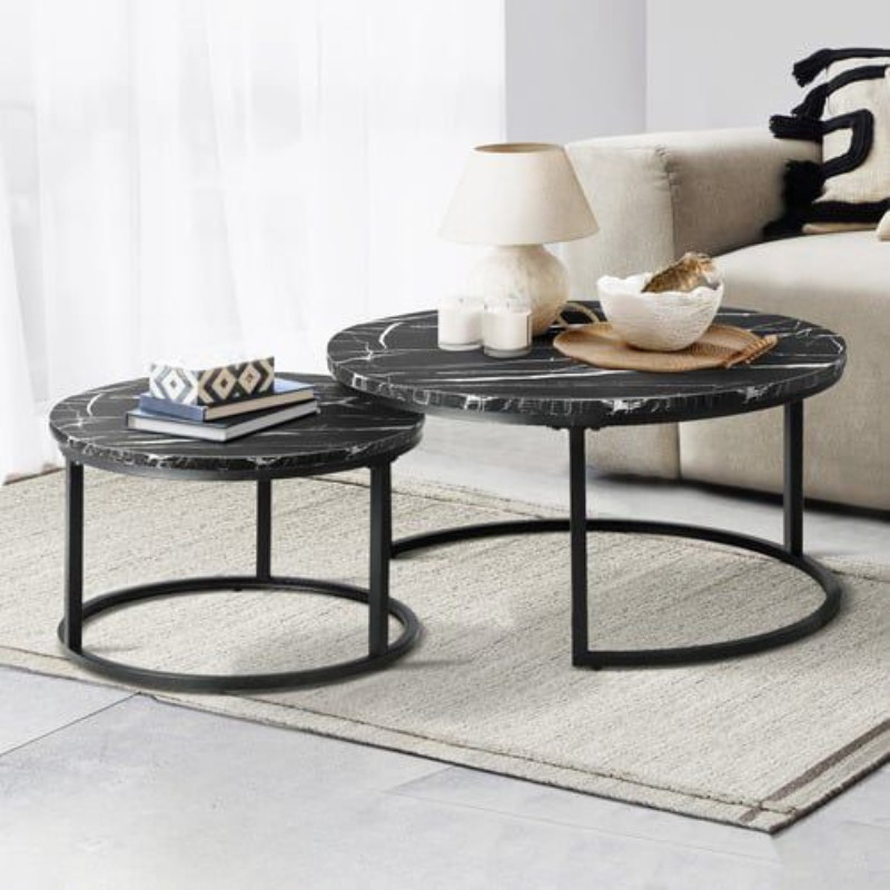 Ensemble de tables de salon Johan empilables (2 pièces)