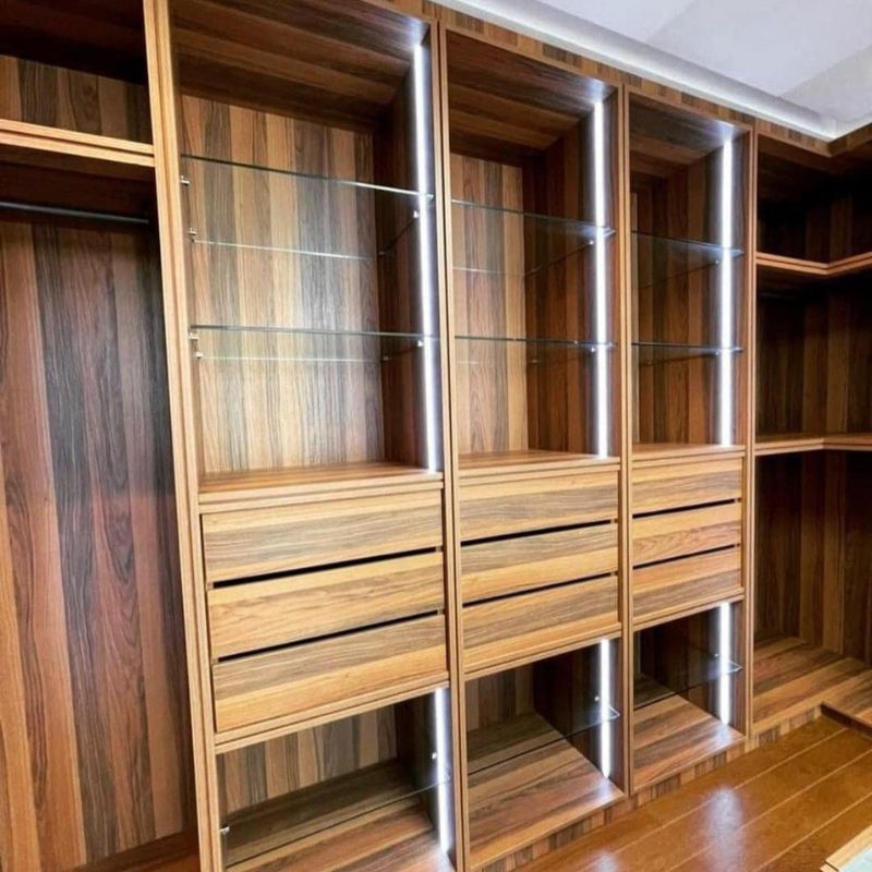 Dressing d'Angle & Îlot Central – Chêne Naturel & Anthracite