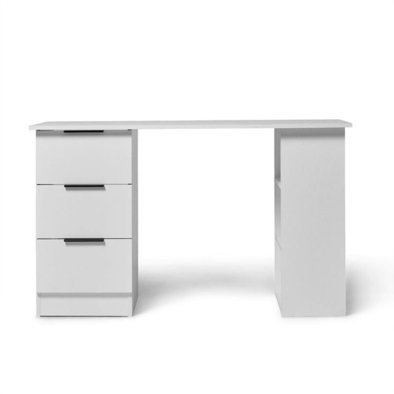Bureau avec 3 tiroirs - Blanc 120cm bois Mdf