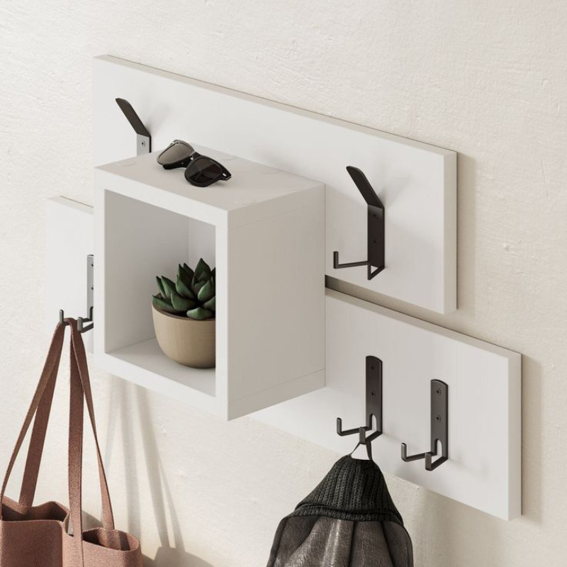 Étagère murale à penderie en métal LUMINA 68 cm – Entrée ou chambre