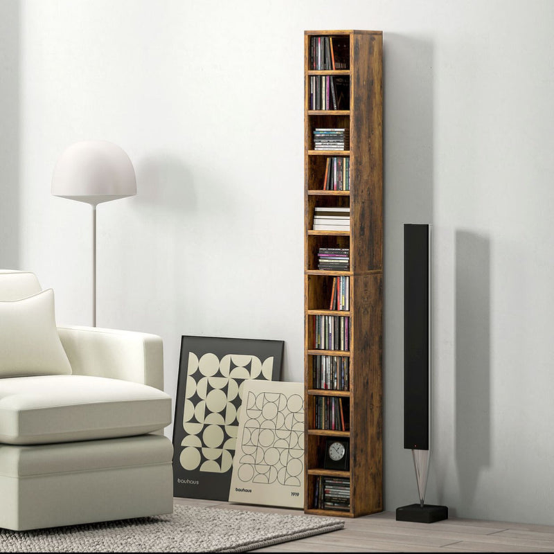 Rangements pour CD et DVD avec 12 compartiments - capacité max. 204 CD