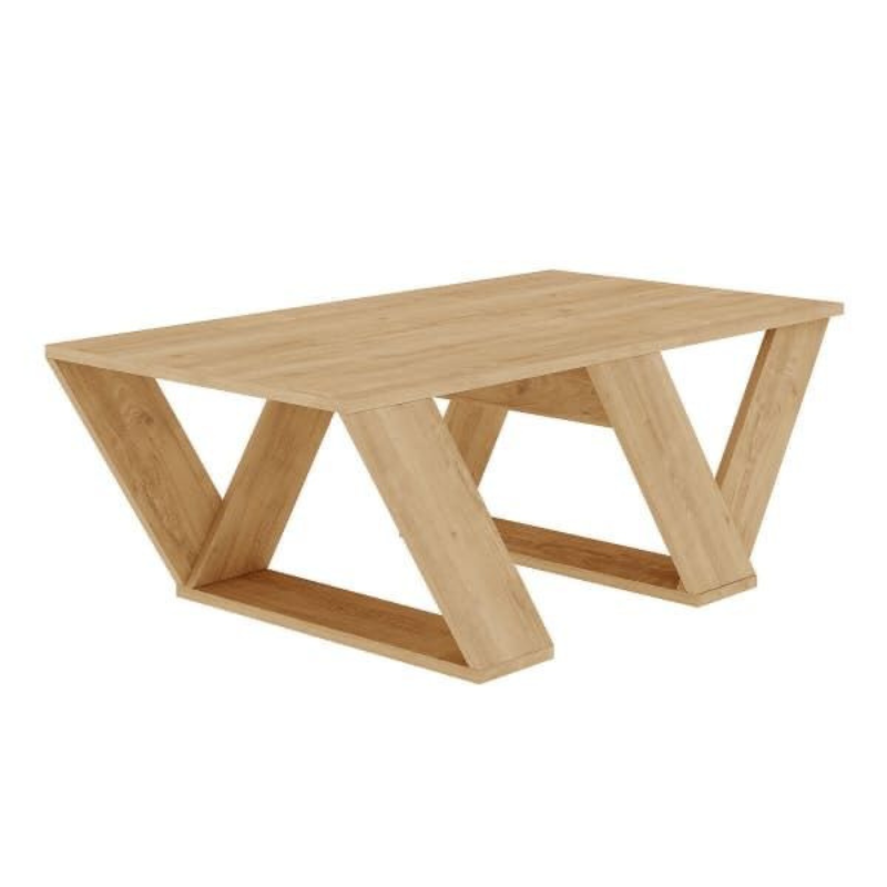 Table basse moderne pour séjour PIPRA 110 cm – Chêne et Blanc