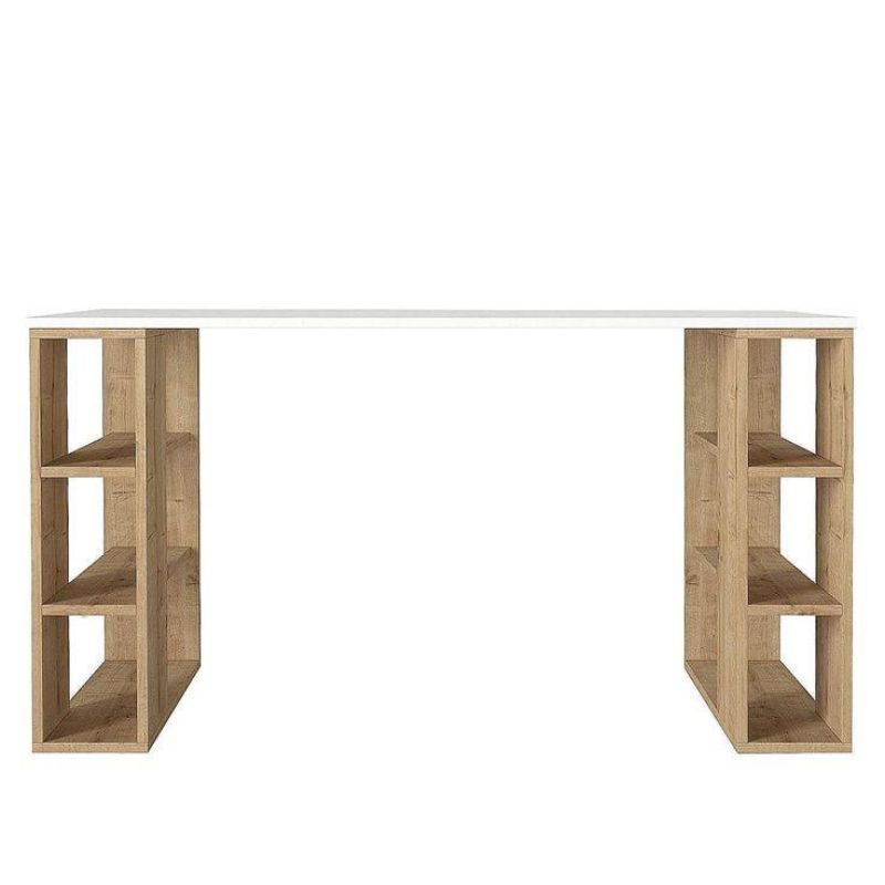 Bureau chêne et Blanc - 140 cm bois Mdf