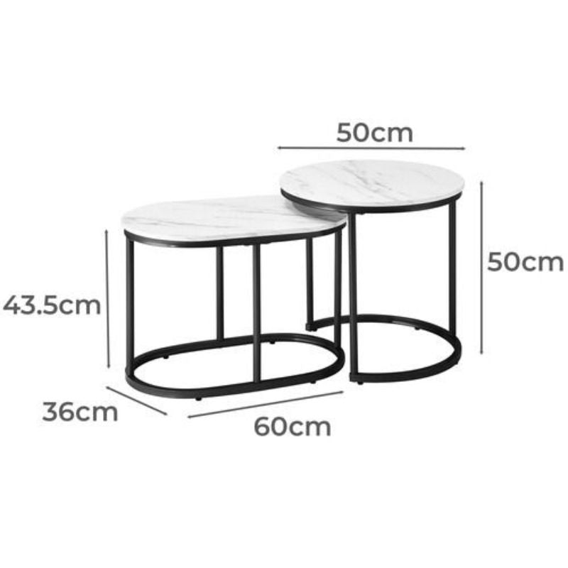Ensemble de tables de salon Maria empilables (2 pièces)