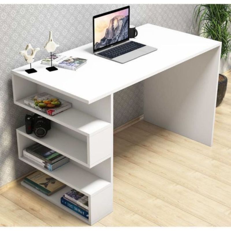 bureau Blanc - en bois Mdf - 120cm