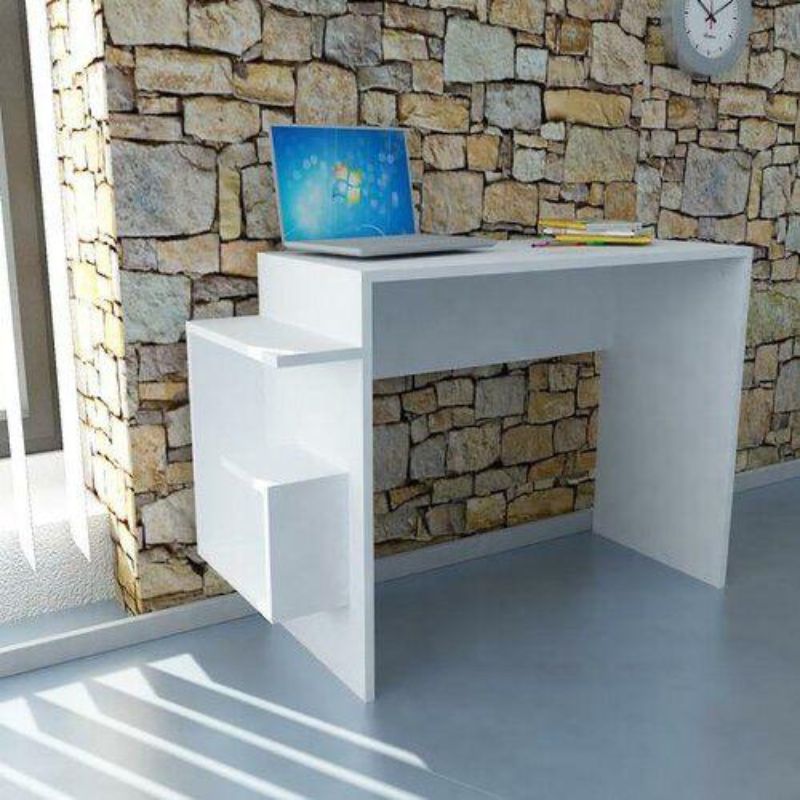 Bureau blanc bois Mdf de travail - ICE 105cm
