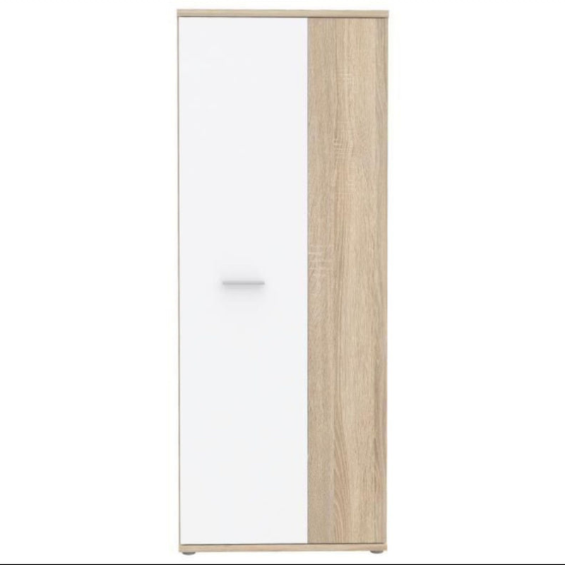 Armoire a chaussures MISCA - Décor chene sonoma et blanc mat