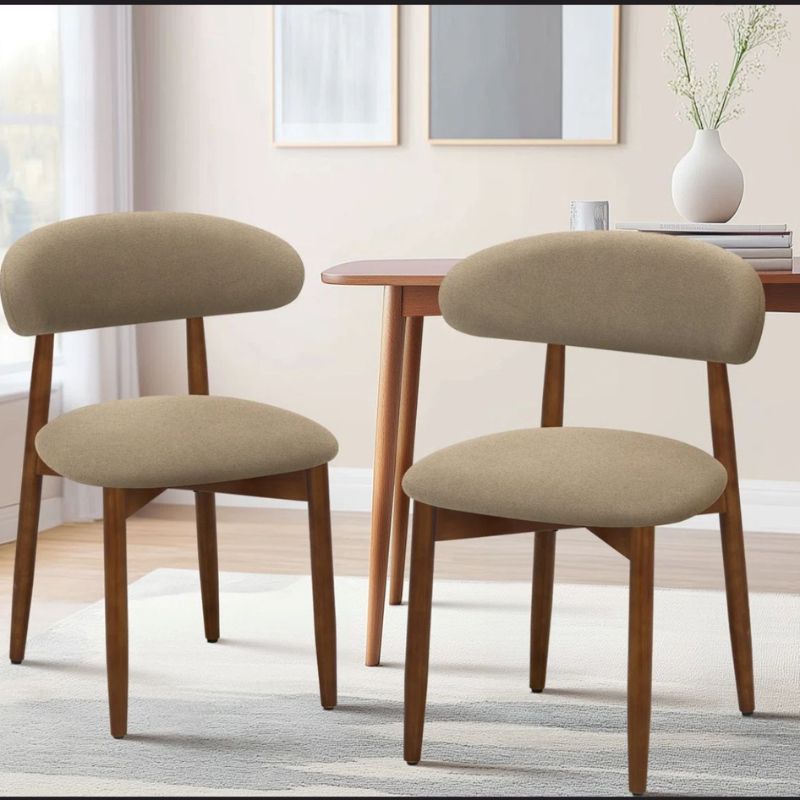 Chaise d'appoint rembourrée en bois massif (Ensemble de 4)