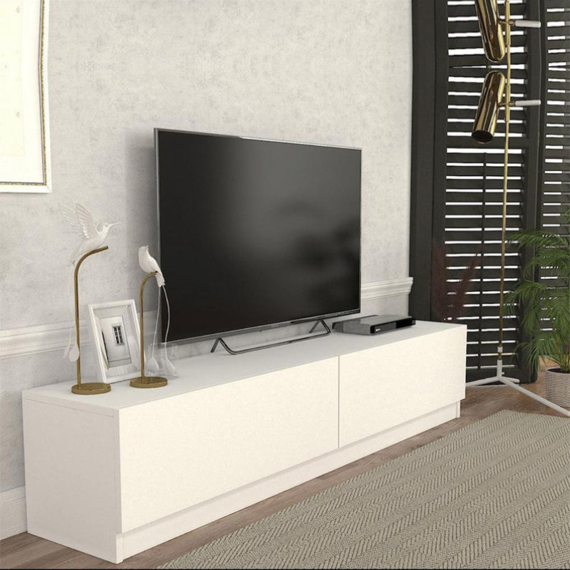 Meuble TV SHARK 160cm à 2 portes - Blanc