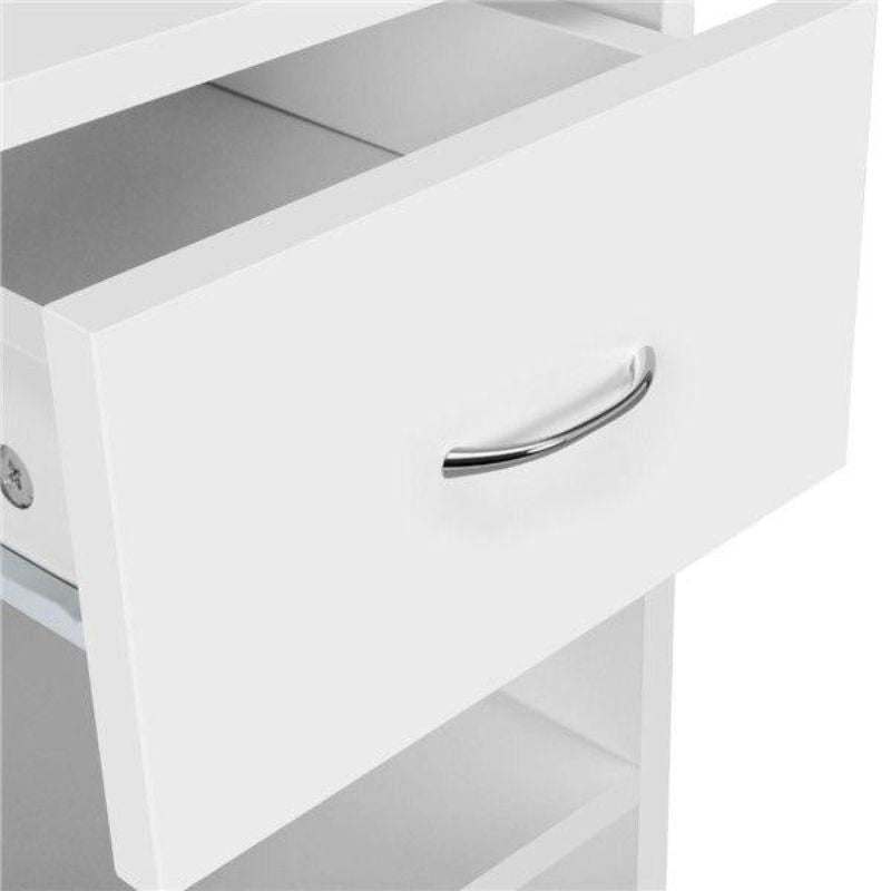 Bureau avec rangement - TRAK - 112cm - Blanc