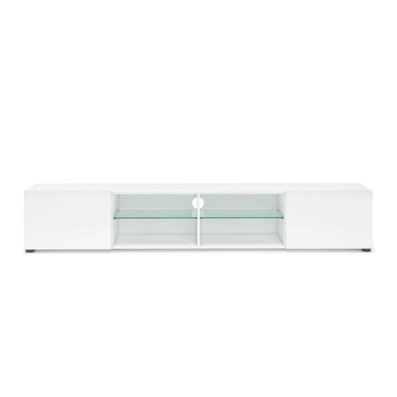 Meuble TV moderne - Blanc - 225cm