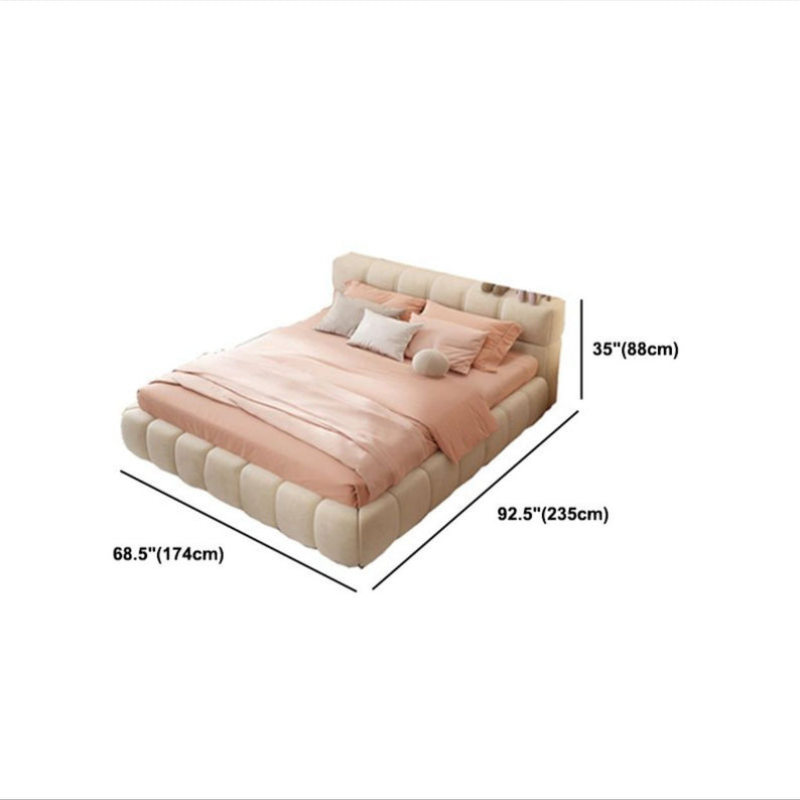 Lit Moderne avec Tête de Lit Capitonnée et Brodée – Sur Mesure