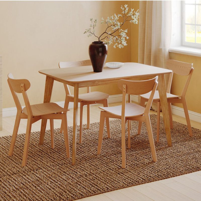Table de salle à manger en bois hêtre Larsen - et chaises pour 4 personnes
