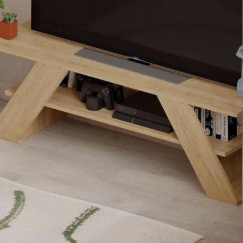 Meuble TV Moderne EVOR - Chêne - 120cm