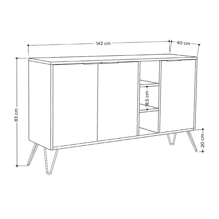 Console CLARA 142cm -Buffet et Bahut de rangement