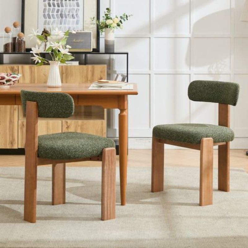 Chaises de salle à manger Aguiluz Boucle et bois de hêtre (Lot de 2 )