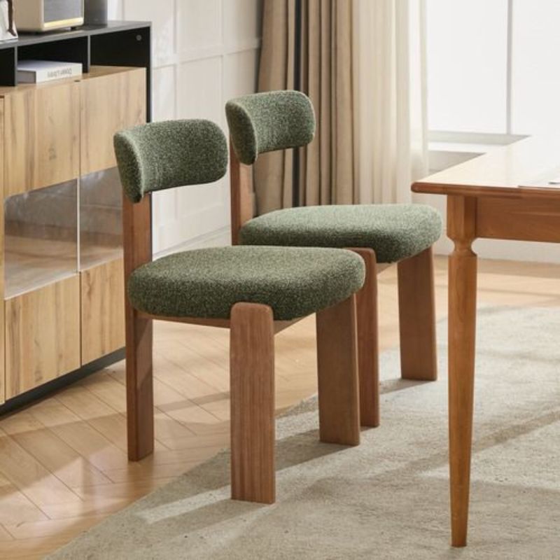 Chaises de salle à manger Aguiluz Boucle et bois de hêtre (Lot de 2 )