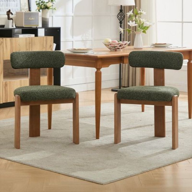 Chaises de salle à manger Aguiluz Boucle et bois de hêtre (Lot de 2 )