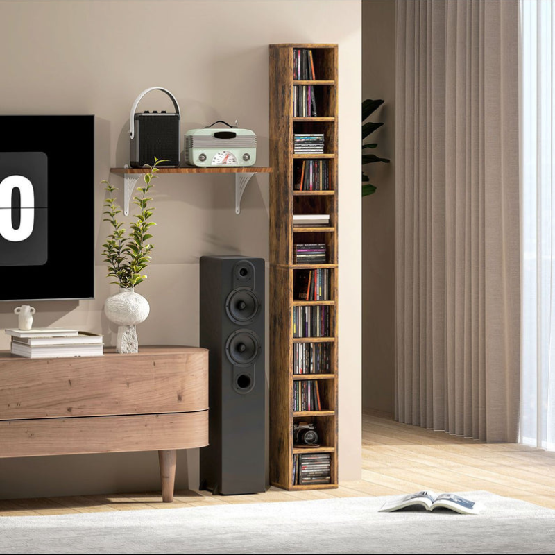 Rangements pour CD et DVD avec 12 compartiments - capacité max. 204 CD