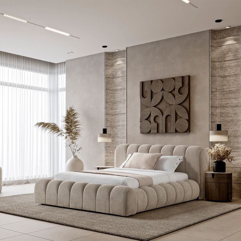 Lit Coffre MATELASSÉ ROUND - Design Organique & Rangement