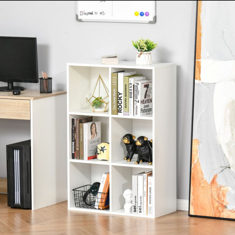Bibliothèque à 6 Cubes Moderne en Bois