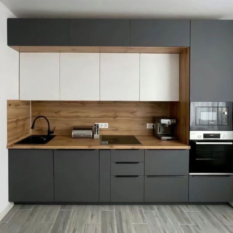 Cuisine LUXE & MAT - Anthracite, Noir & Bois Naturel Sur Mesure