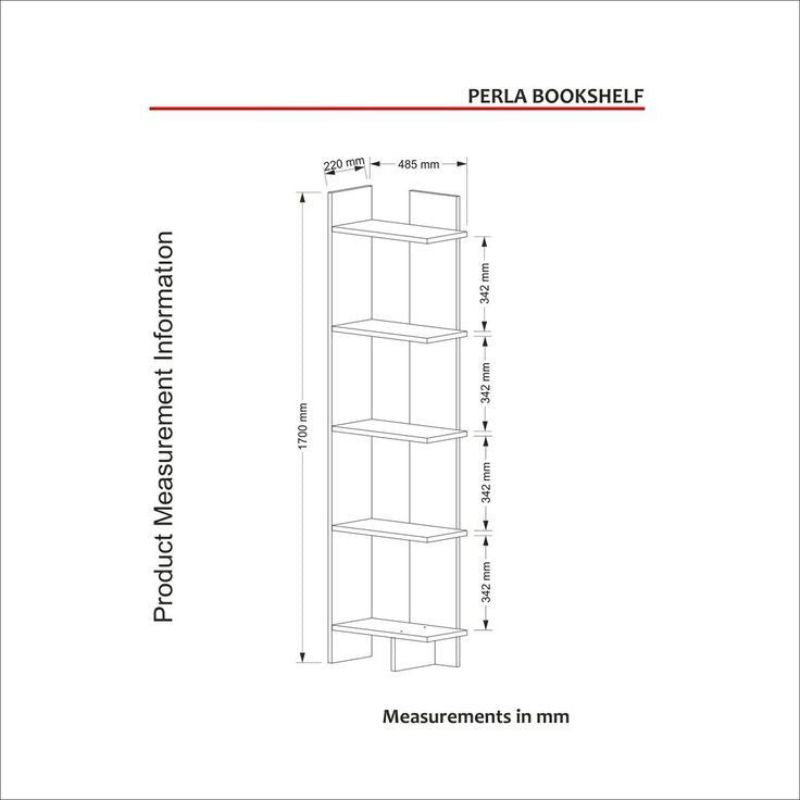 Bibliothèque PERLE - Blanc - bois Mdf 170cm