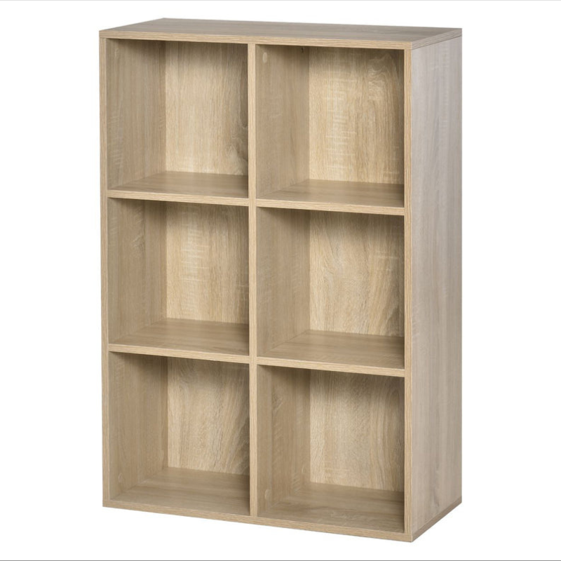Bibliothèque à 6 Cubes Moderne en Bois