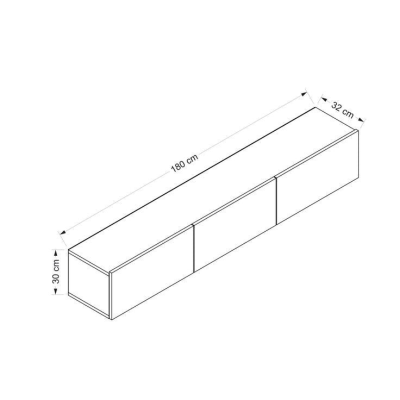 Meuble TV - ALMA - Blanc 180cm