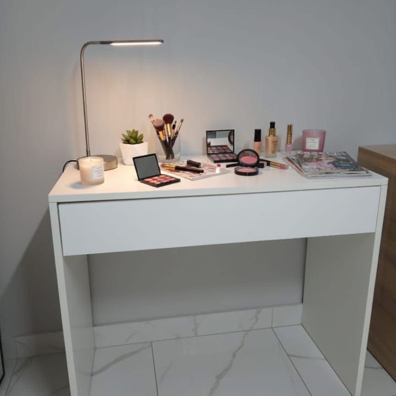 Bureau avec tiroirs - Blanc et Chêne - 100cm