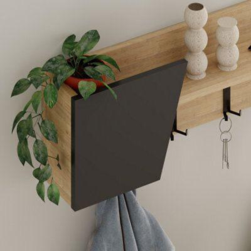 Étagère murale à penderie en métal ELEVA 76 cm - Entrée ou chambre