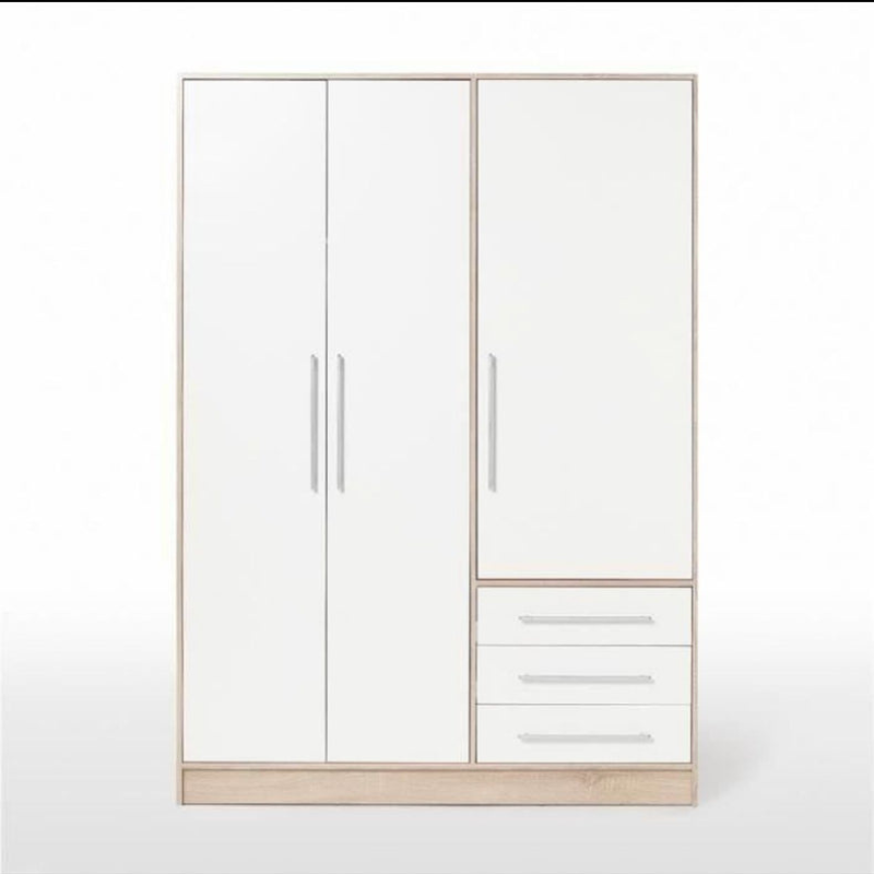 Armoire - Bois aggloméré chene et blanc - Contemporain - Chambre