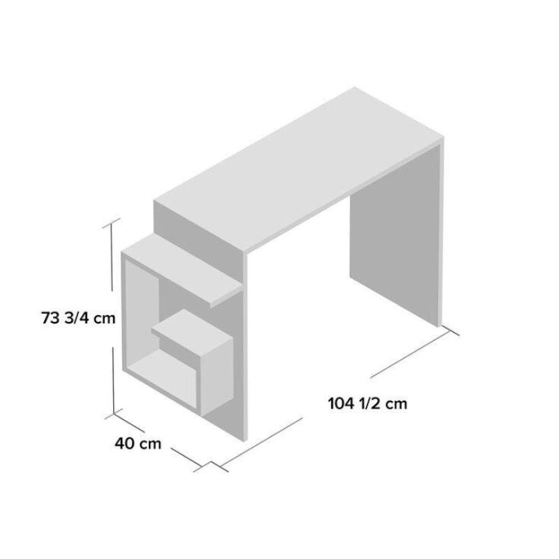 Bureau blanc bois Mdf de travail - ICE 105cm