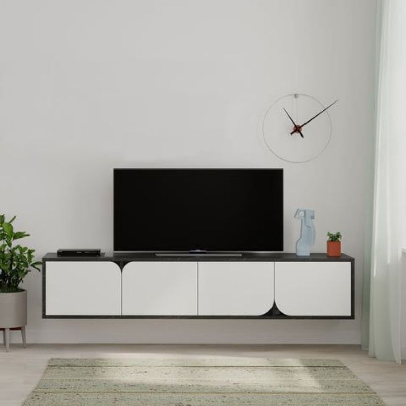 Meuble TV moderne - SPARO - 180cm Design suspendu