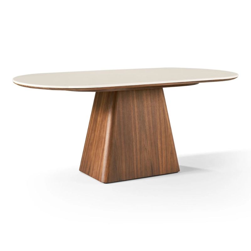 Table à Manger MARBLE ELEGANCE – Plateau Marbre & Pieds Chêne 140cm