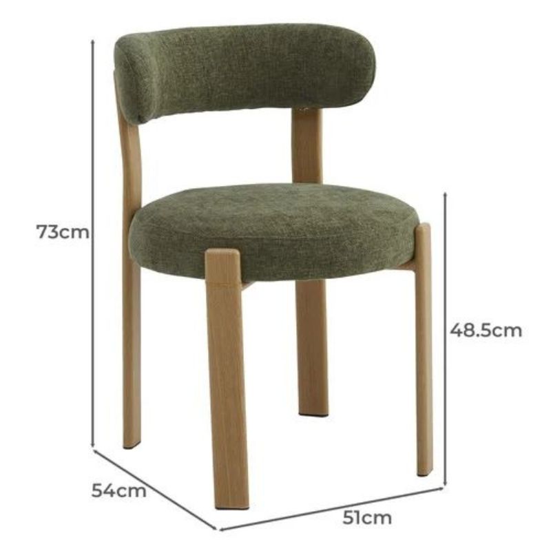 Chaises de salle à manger MIRAMAR en chenille (lot de 2)