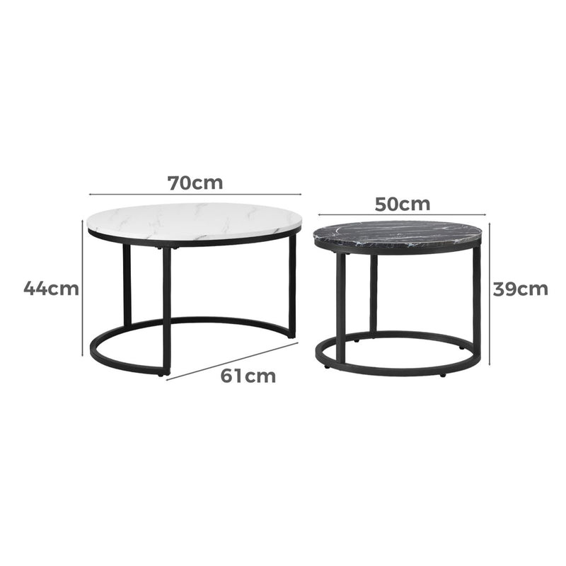Ensemble de tables de salon Margaux empilables (2 pièces)