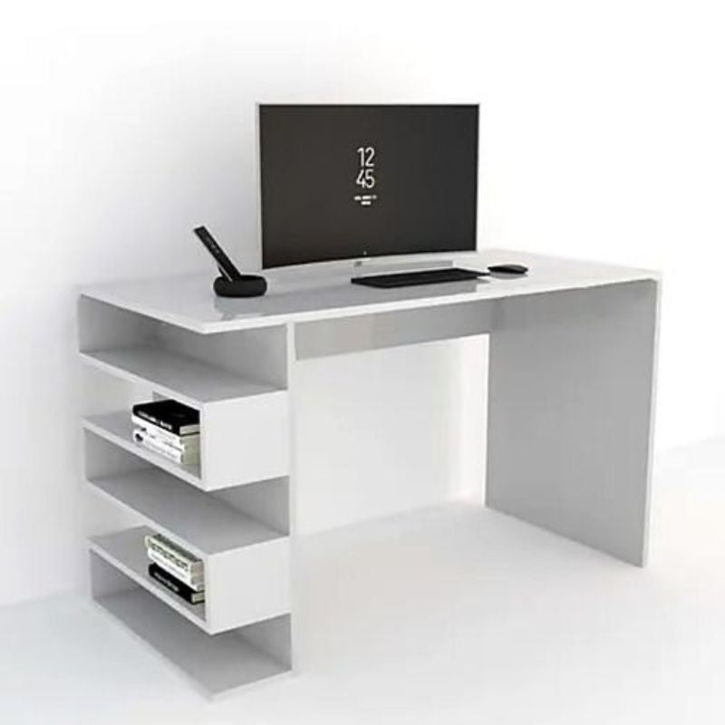 bureau Blanc - en bois Mdf - 120cm