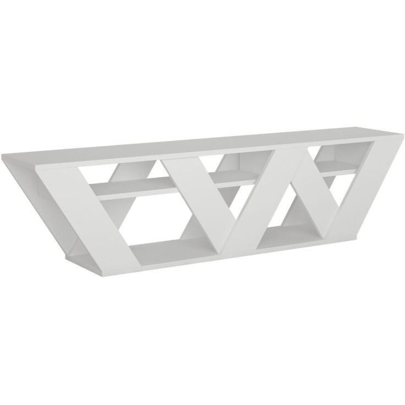 Meuble TV RALLA 158cm - Gris / Chêne / Blanc