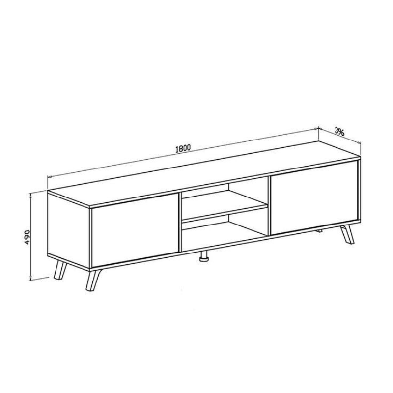 STAND TV PRONTO 180cm Noyer Meuble TV