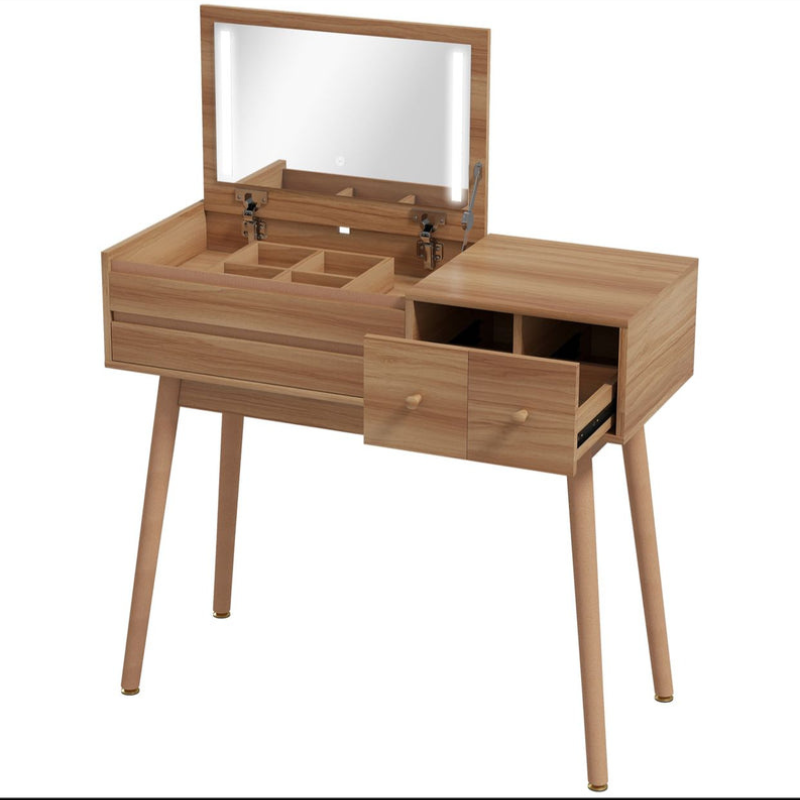 Coiffeuses de Maquillage avec Miroir et Espace de Rangement