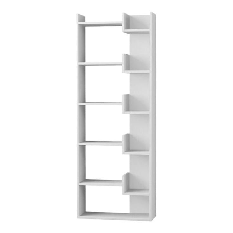 Bibliothèque à étagères de rangement - OPAC - 162cm - Blanc bois Mdf
