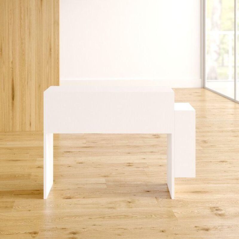 Bureau blanc bois Mdf de travail - ICE 105cm