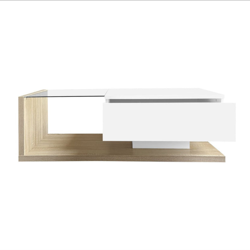 Ensemble de Tables Basses s et Extensibles avec Deux Tiroirs, Design Élégant en MDF