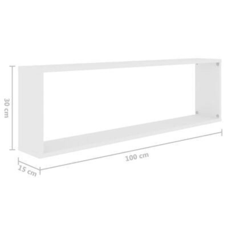 Étagères murales bois Mdf - Blanc- 50 cm